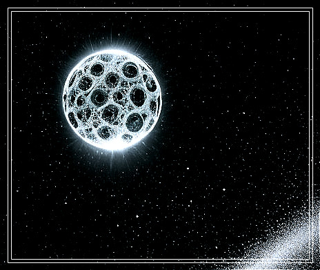 Radiant Full Moon with Stars and Cosmic Dust