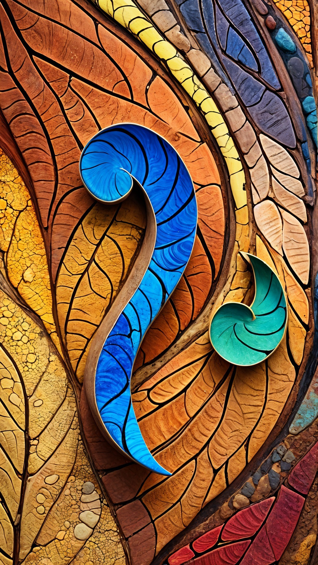 Colorful Nature-Inspired Intricate Design with Depth