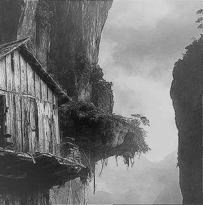 Weathered Wooden House on Cliff Surrounded by Nature