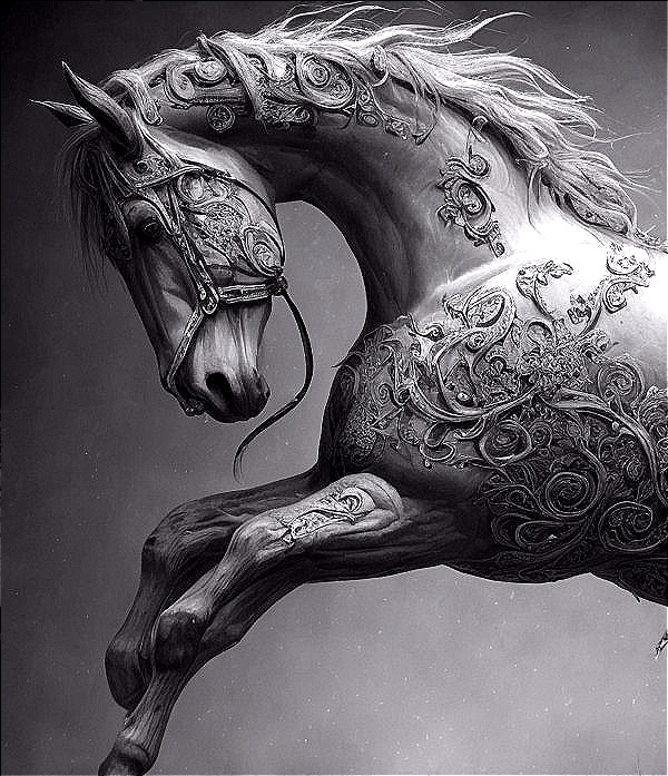 Majestic Horse with Intricate Patterns and Elegance