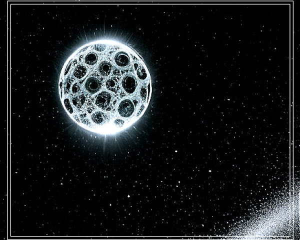 Radiant Full Moon with Stars and Cosmic Dust