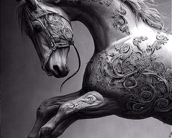 Majestic Horse with Intricate Patterns and Elegance