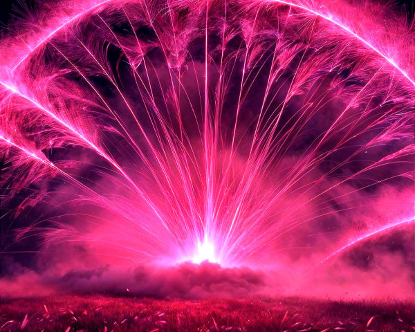 Vibrant Fireworks Create Colorful Night Sky Display