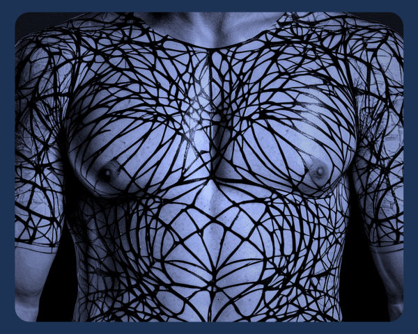 Close-Up of Intricate Black Geometric Tattoos
