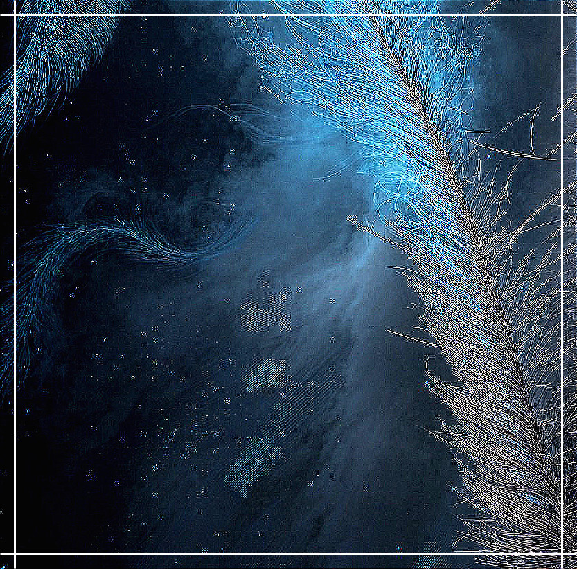 Swirling Blue Tendrils of Light in a Starry Scene
