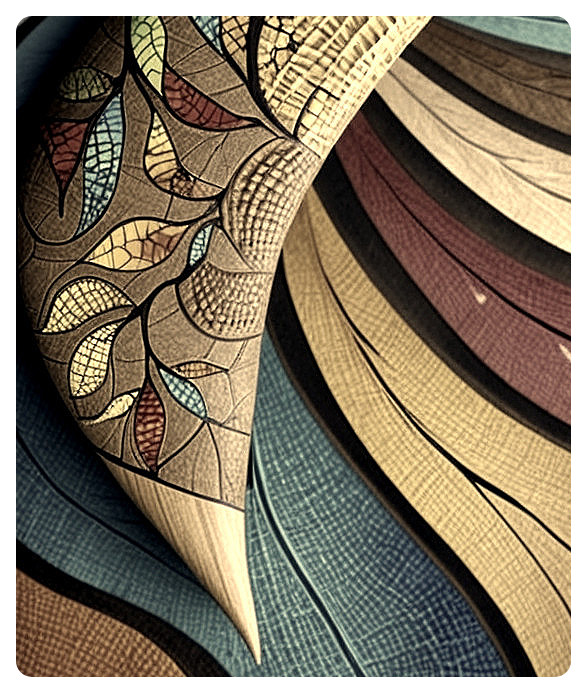 Intricately Designed Wooden Sculpture with Colorful Inlays