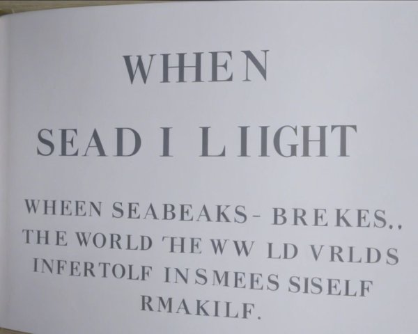Book Page with Stylized Text on Longing and Reflection