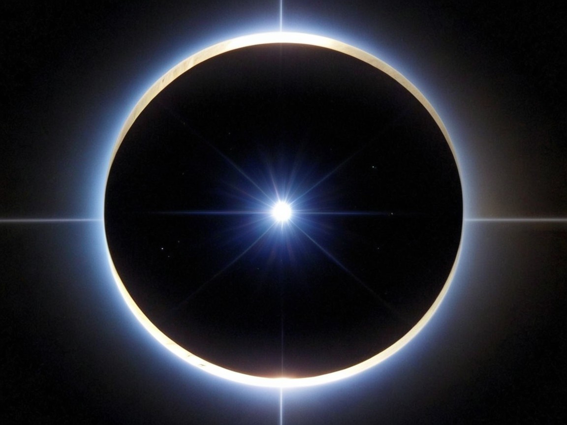 Dramatic Cosmic Scene with Radiant Central Star