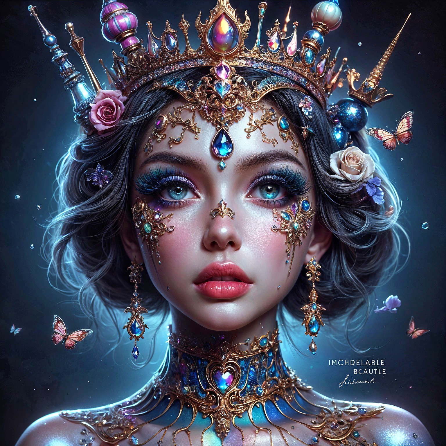 Portrait of a Young Woman with Crown and Jewelry