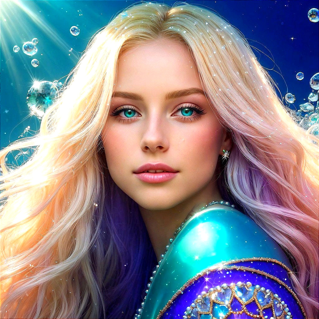 Magical Underwater Scene with Ethereal Mermaid Figure