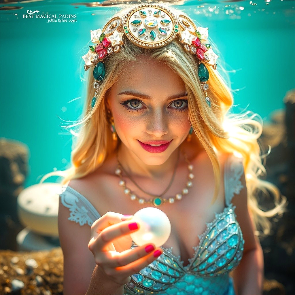 Magical Underwater Scene with Enchanting Figure