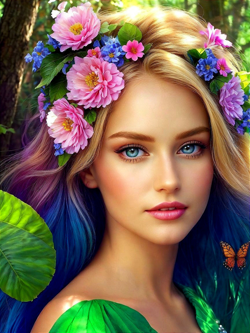Portrait of a Young Woman in a Fantasy Setting
