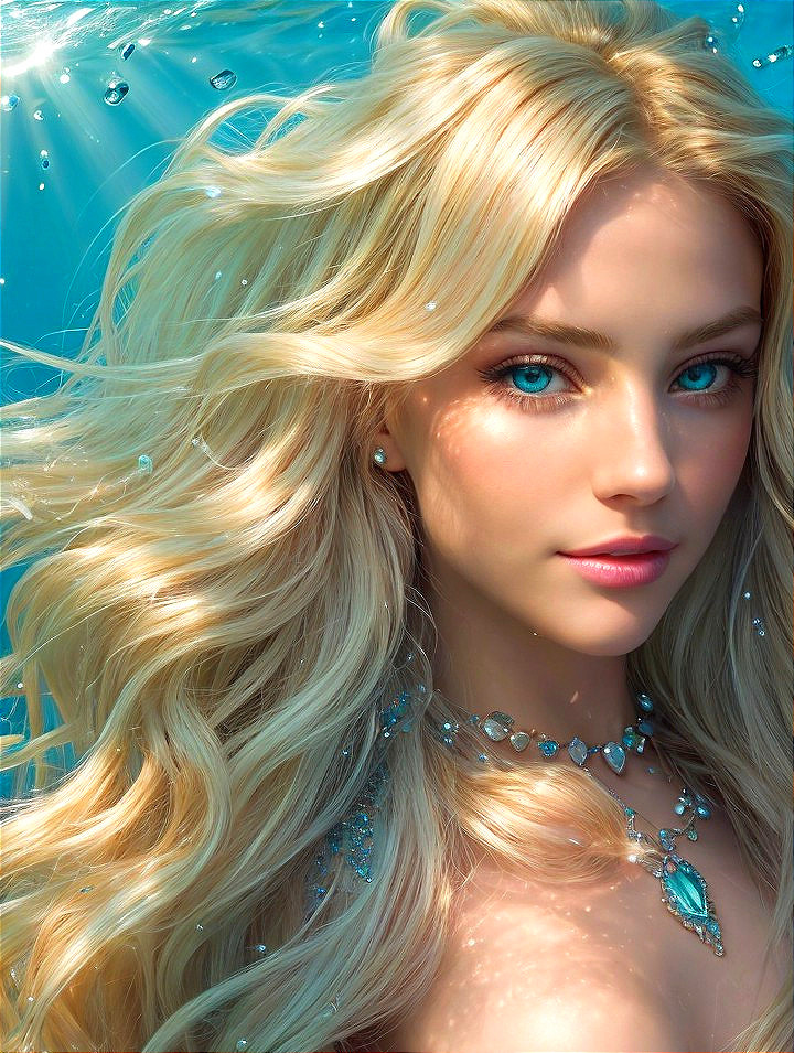 Underwater Portrait of a Young Woman with Blonde Hair