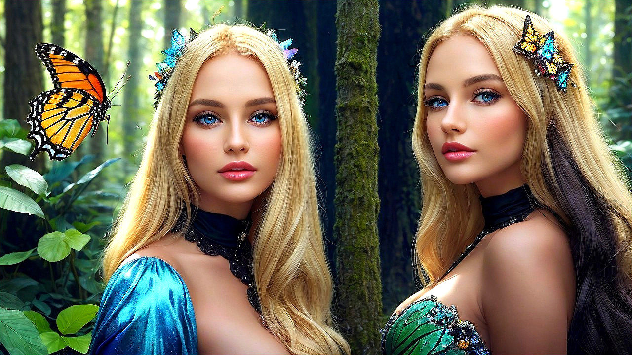 Ethereal Women in a Lush Forest Setting