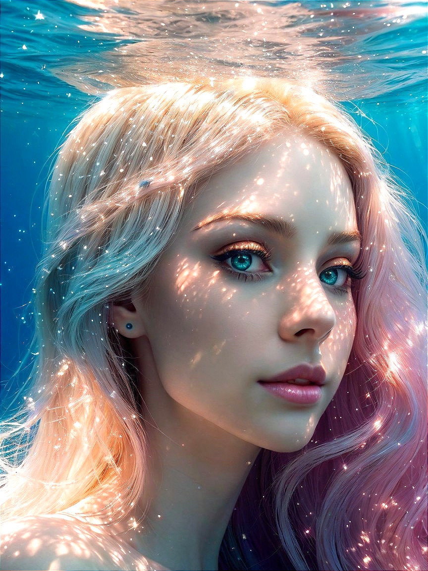 Underwater Portrait of a Woman with Light Hair