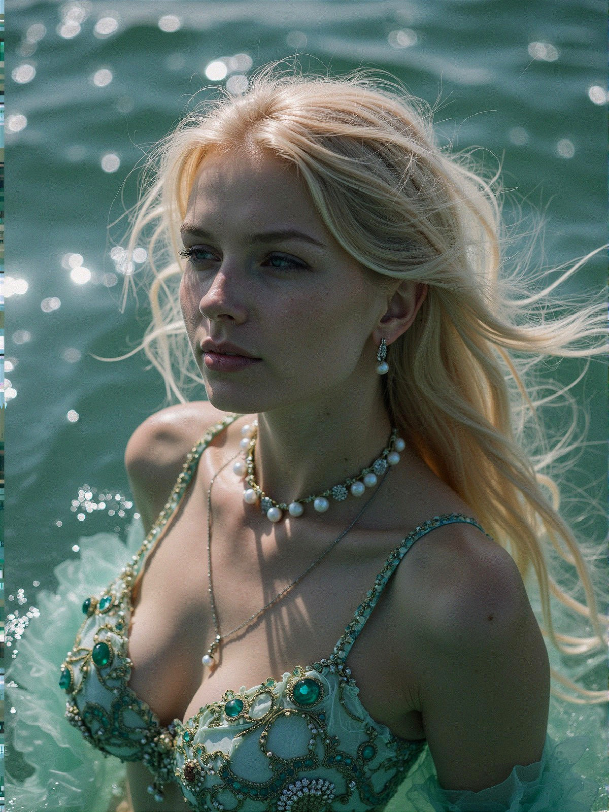 Serene Portrait of a Young Woman in Water