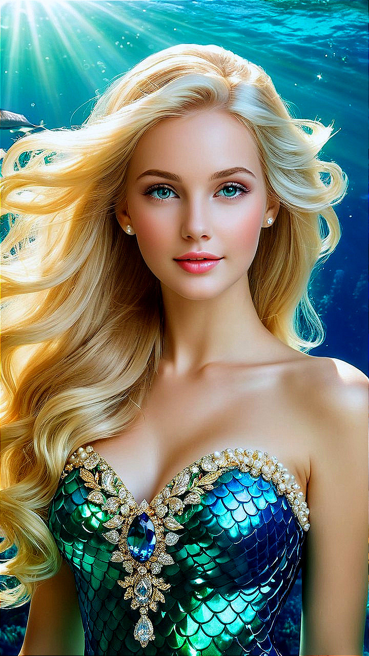 Enchanting Underwater Scene with a Mermaid