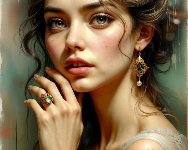 Close-Up Portrait of a Young Woman's Ethereal Beauty