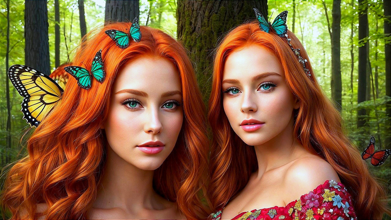 Enchanting Figures in a Lush Green Forest Setting