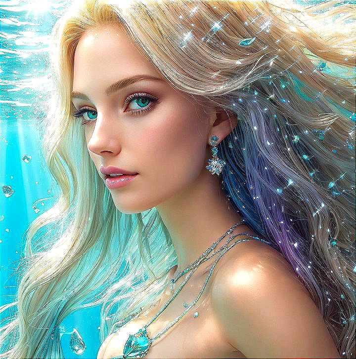 Underwater Scene of a Young Woman with Ethereal Beauty