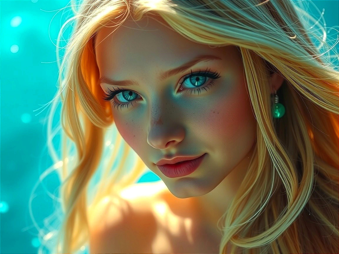 Close-Up Portrait of a Young Woman with Blonde Hair