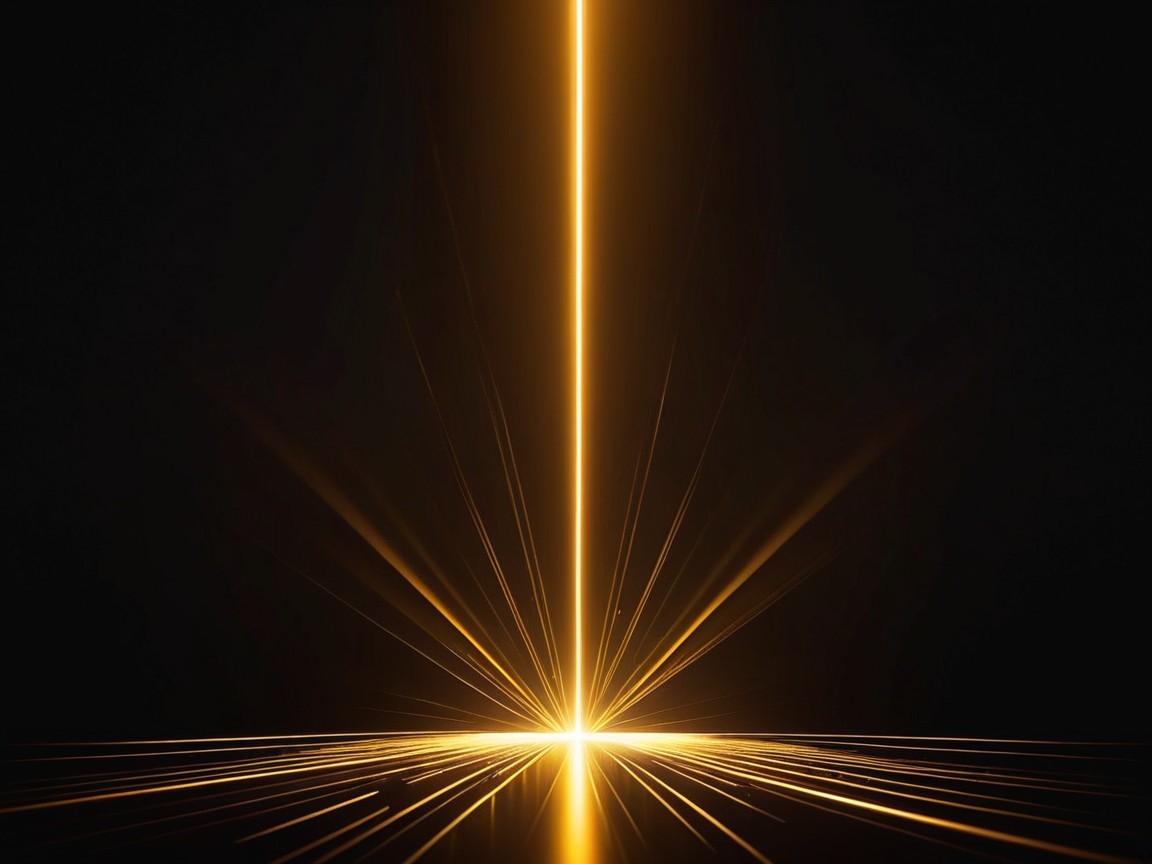 Golden Light Rays Against a Black Background