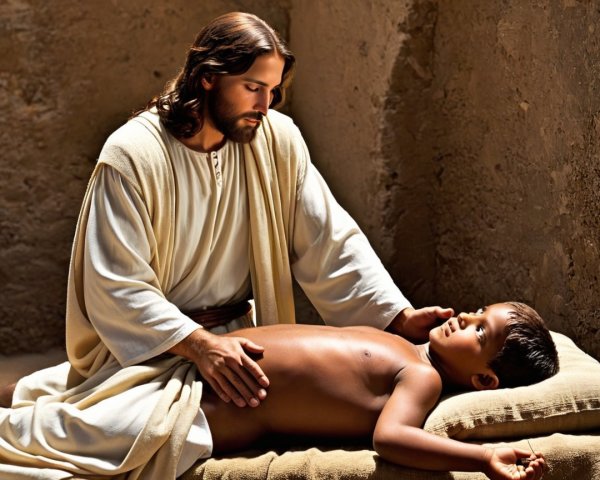Healing Connection in a Serene Setting with a Child