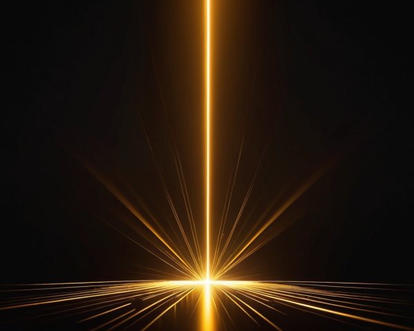 Golden Light Rays Against a Black Background