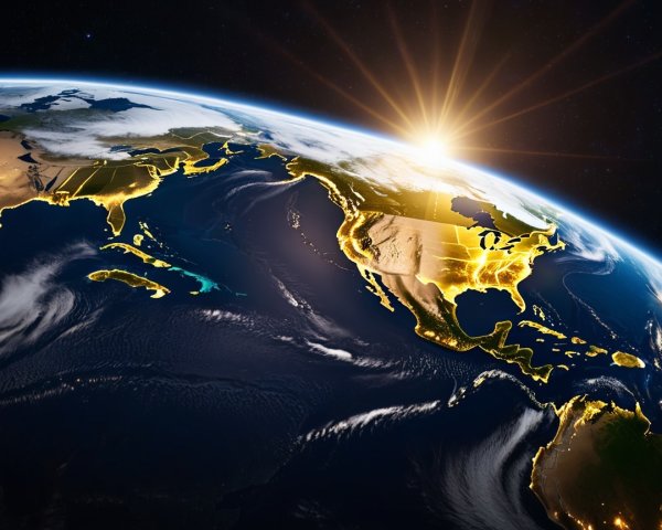 Earth from Space: North America at Sunrise