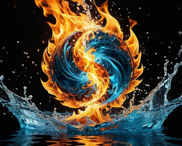 Symbol of Balance: Fire and Water in Contrast