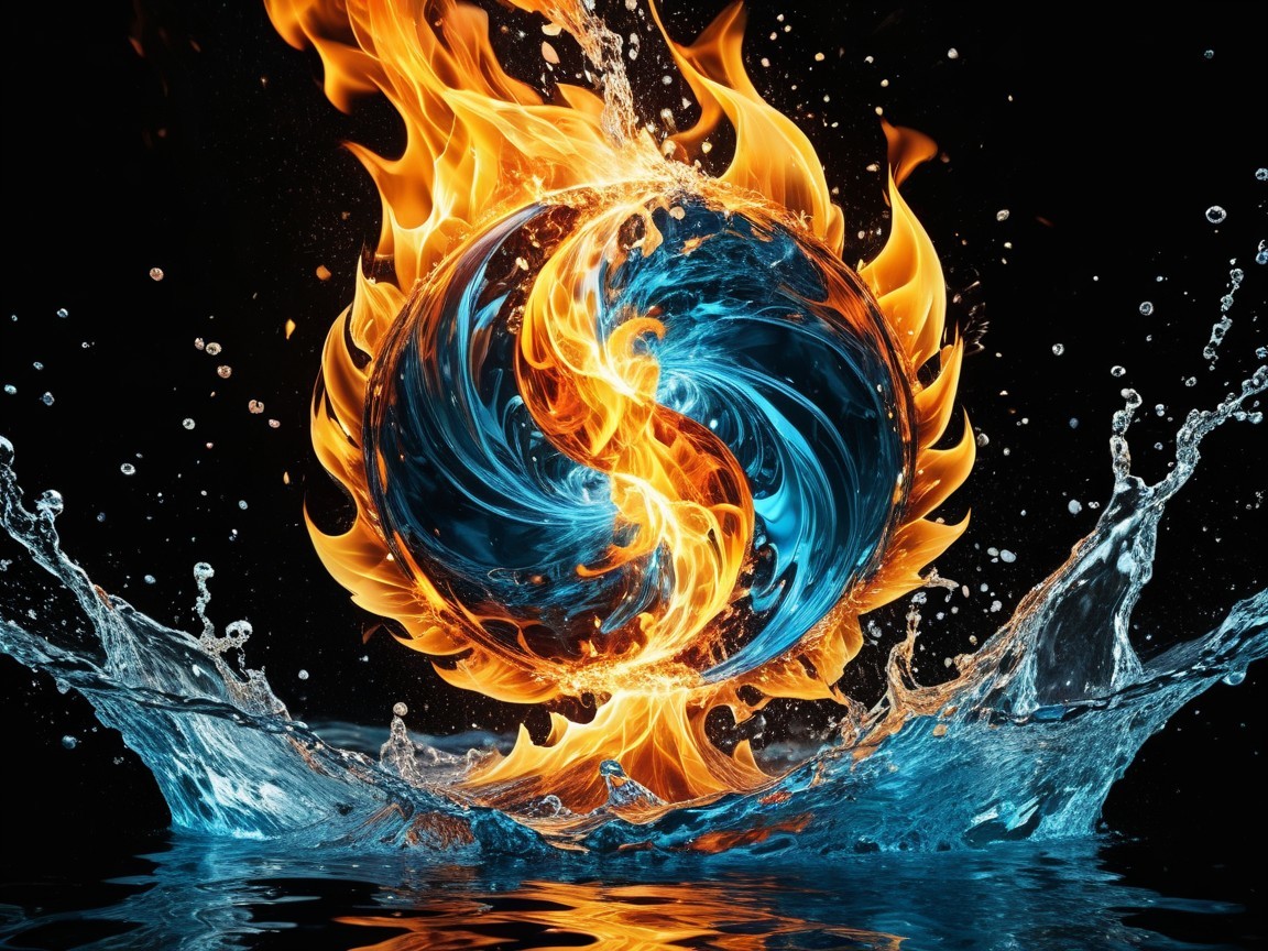 Symbol of Balance: Fire and Water in Contrast