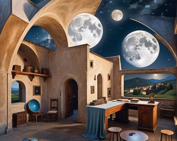 Surreal Abandoned Room with Elegant Architectural Arches