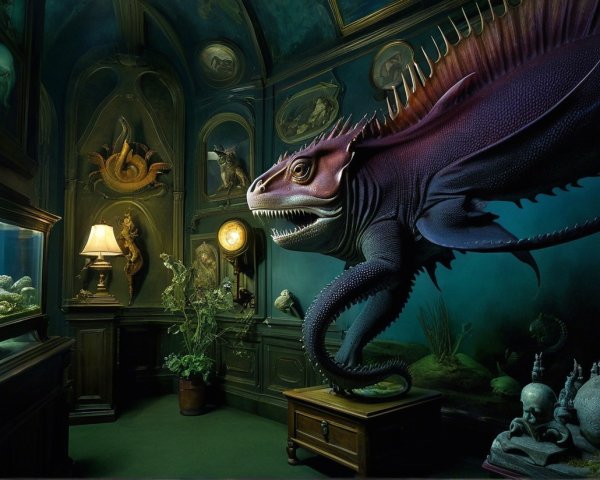Deep-Sea Themed Room with Mythical Creature Decor