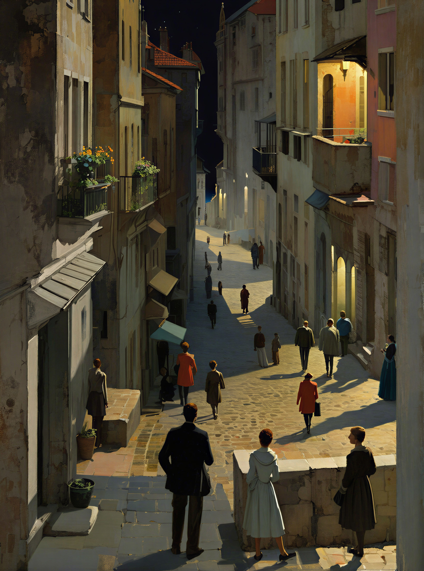 Narrow Cobblestone Street with Vintage Atmosphere