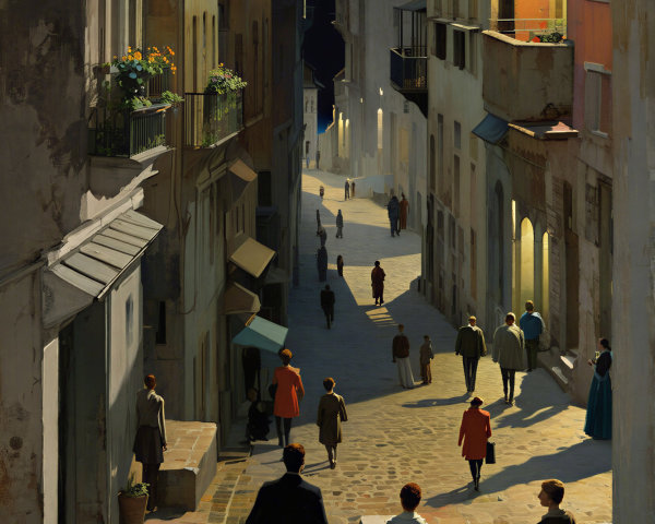 Narrow Cobblestone Street with Vintage Atmosphere