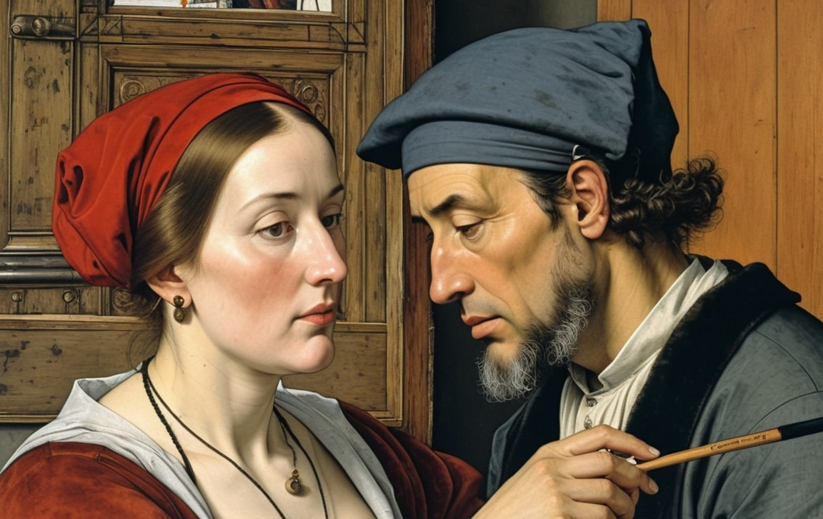 Historical Attire in an Artist's Studio Setting
