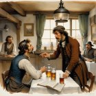Serious Conversation in a Cozy Tavern Setting