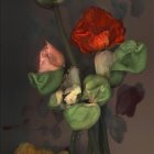 Portrait of a Young Woman with a Red Rose and Apple