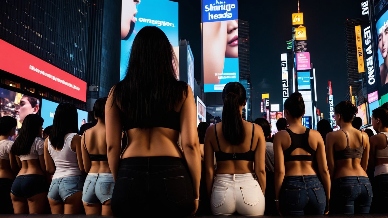 Diverse Group Against Vibrant Urban Nightscape