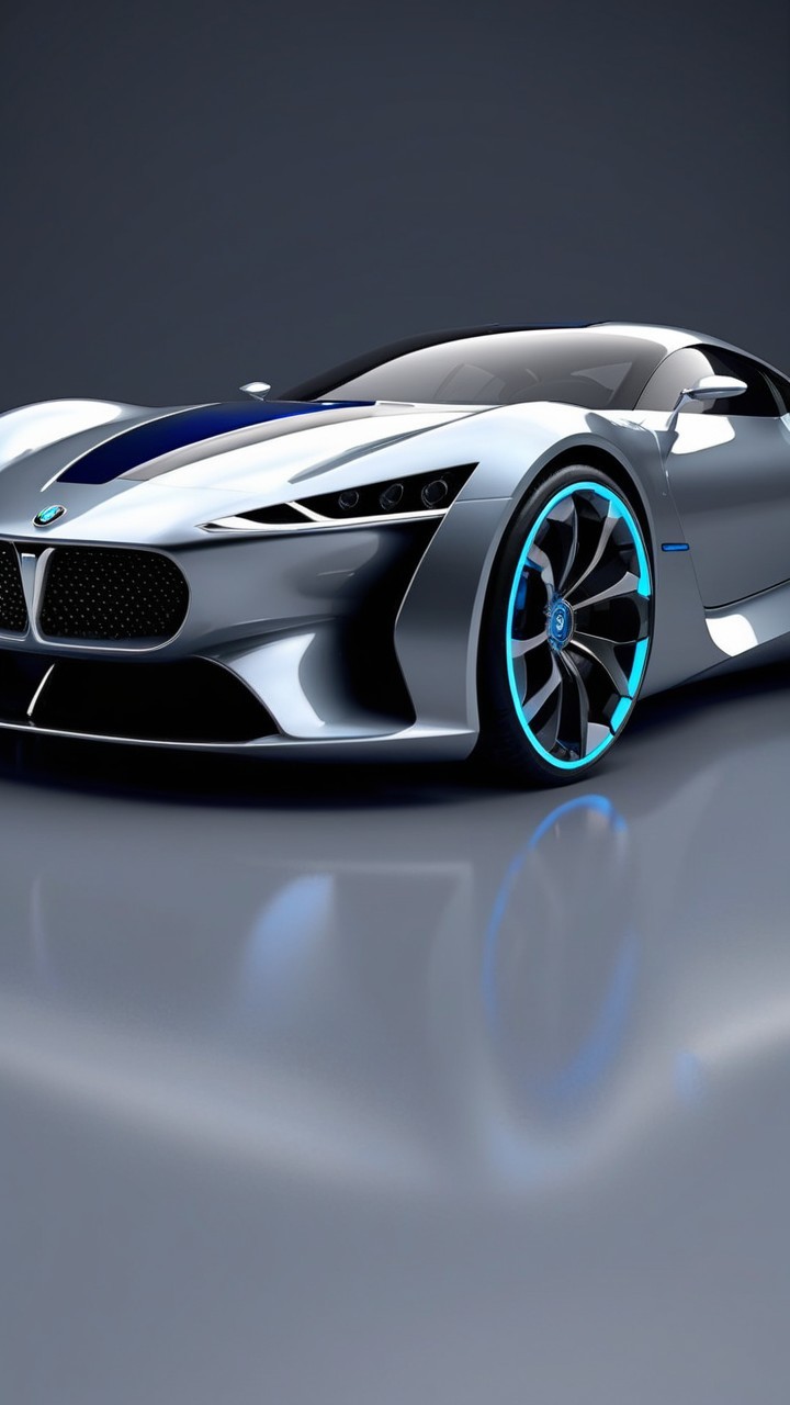 Futuristic BMW Concept Car with Sleek Design Features