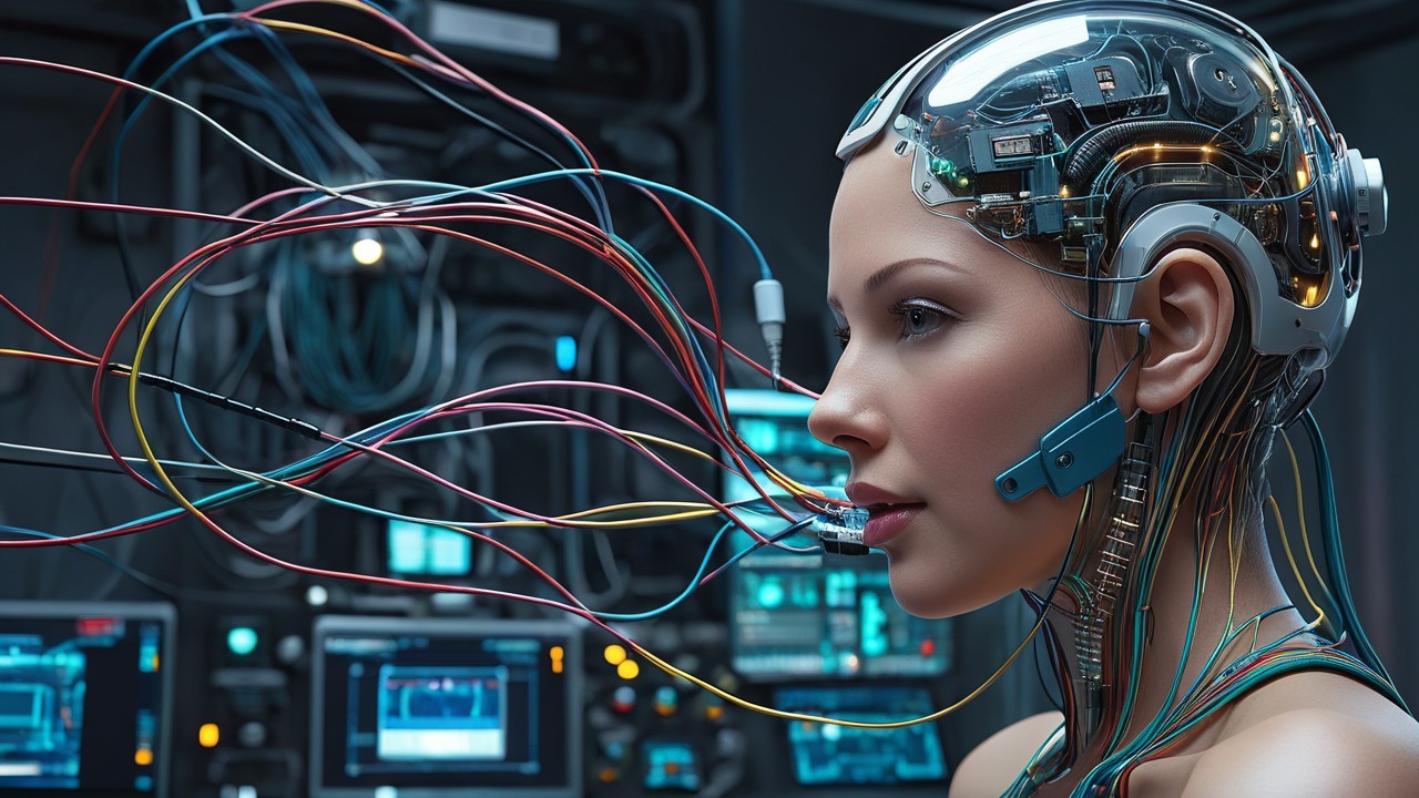 Futuristic Cybernetic Woman with Advanced Technology