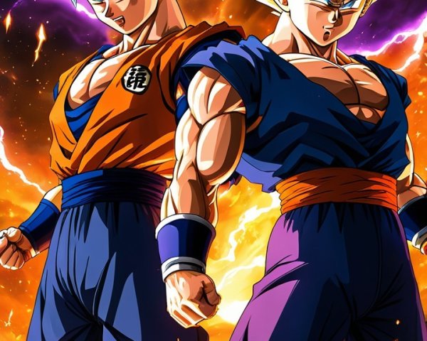 Dragon Ball Characters in Dramatic Fiery Setting