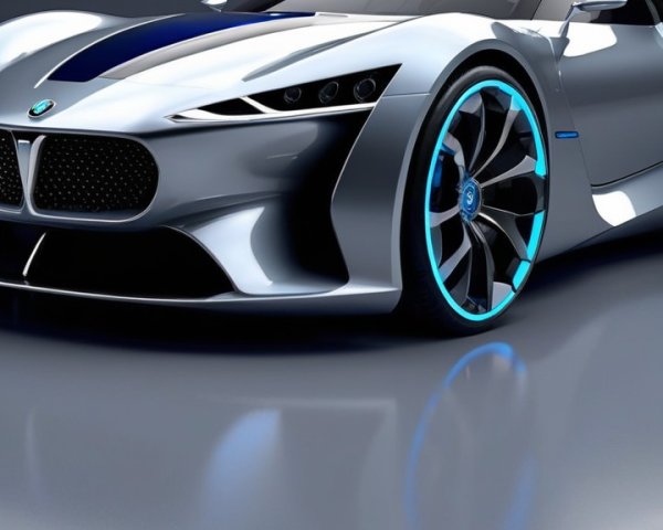 Futuristic BMW Concept Car with Sleek Design Features