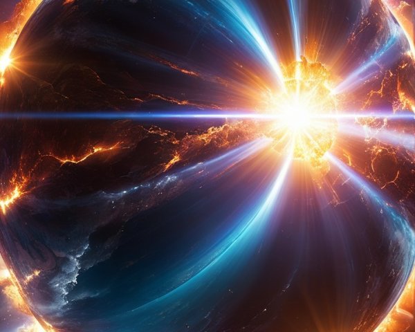 Vibrant Planet Surrounded by Explosive Cosmic Energy