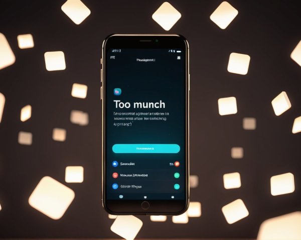 Smartphone App Interface with "Too Much" Message