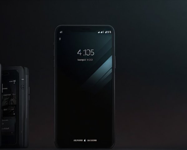 Modern smartphone with dark interface and silhouettes