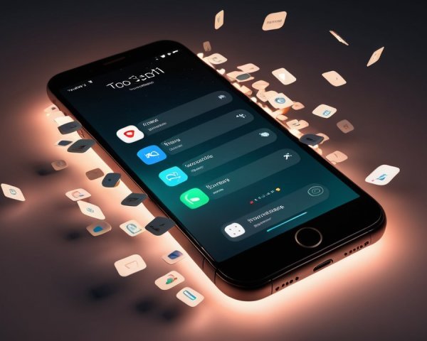 Sleek Smartphone with App Icons and Notifications