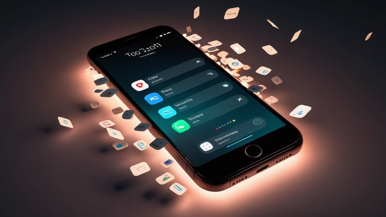 Sleek Smartphone with App Icons and Notifications