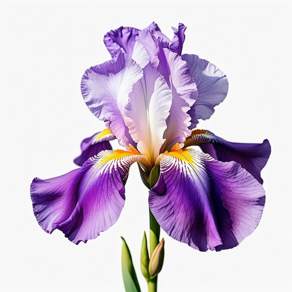 Vibrant Purple and White Iris Flower Display