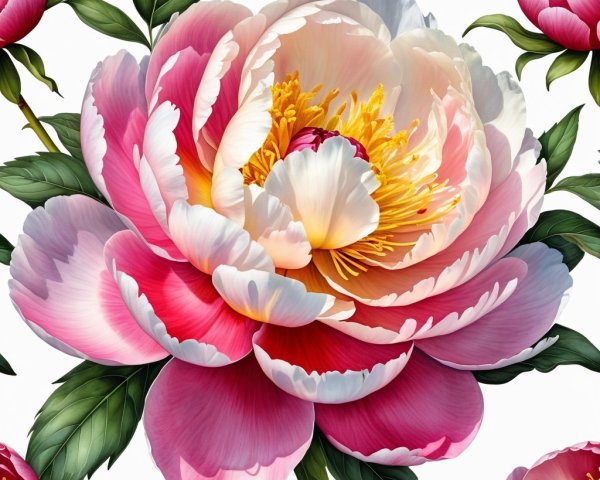 Lush Pink and White Peony Floral Arrangement Details